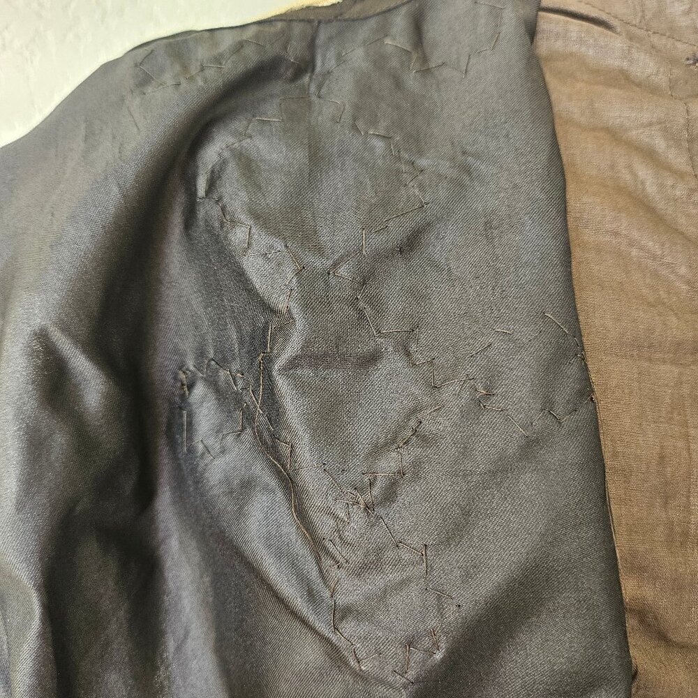 Antique Early 1900s Edwardian Black Silk Blouse Mourning Top Beaded Lace XS/S - Picture 16 of 16